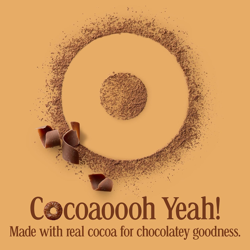 Chocolate Cheerios Cereal, Limited Edition Happy Heart Shapes, Heart Healthy Cereal With Whole Grain Oats, Family Size, 19.2 Oz