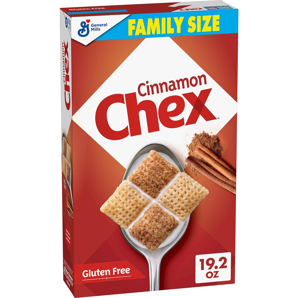 Cinnamon Chex Cereal, Gluten Free Breakfast Cereal, Made With Whole Grain, Family Size, 19.2 Oz