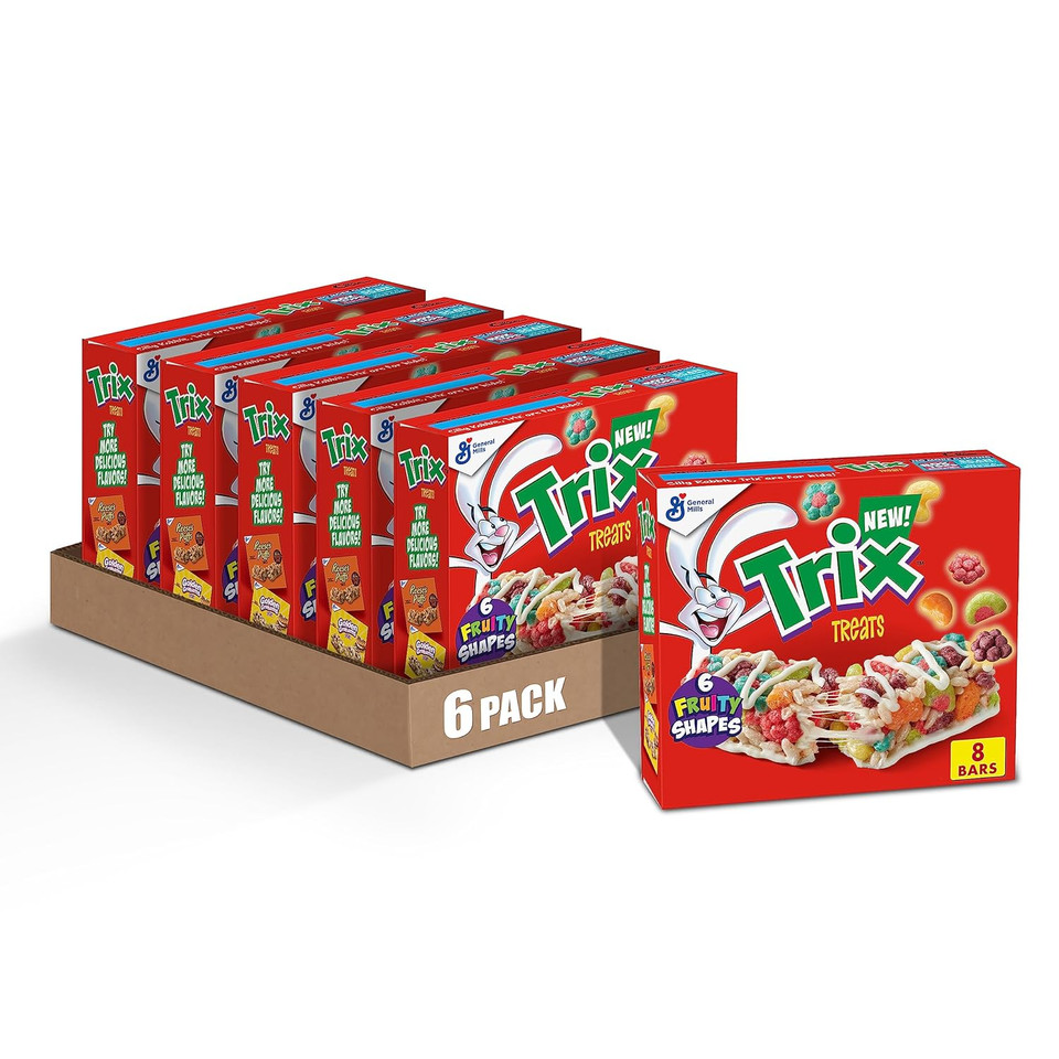 Trix Breakfast Cereal Treat Bars, Snack Bars, 8 Ct (Pack Of 6)