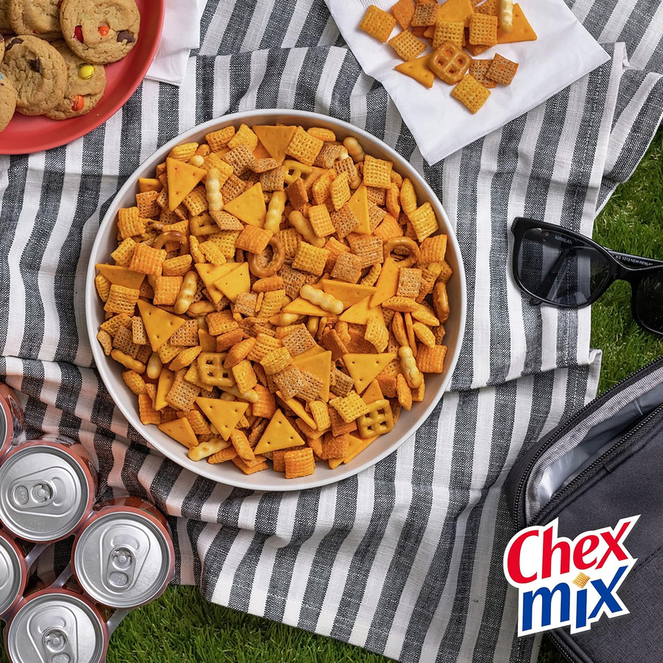 Chex Mix Snack Mix, Cheddar, Savory Snack Bag, 8.75 oz (Pack of 12)