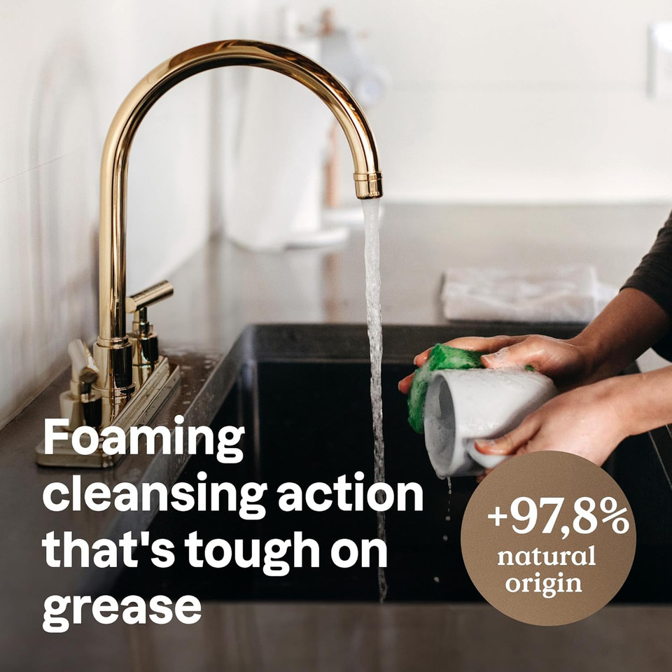 Attitude Dishwashing Liquid, Ewg Verified, Vegan Dish Soap, Plant Based, Naturally Derived Products, Herbal Morning, 24 Fl Oz