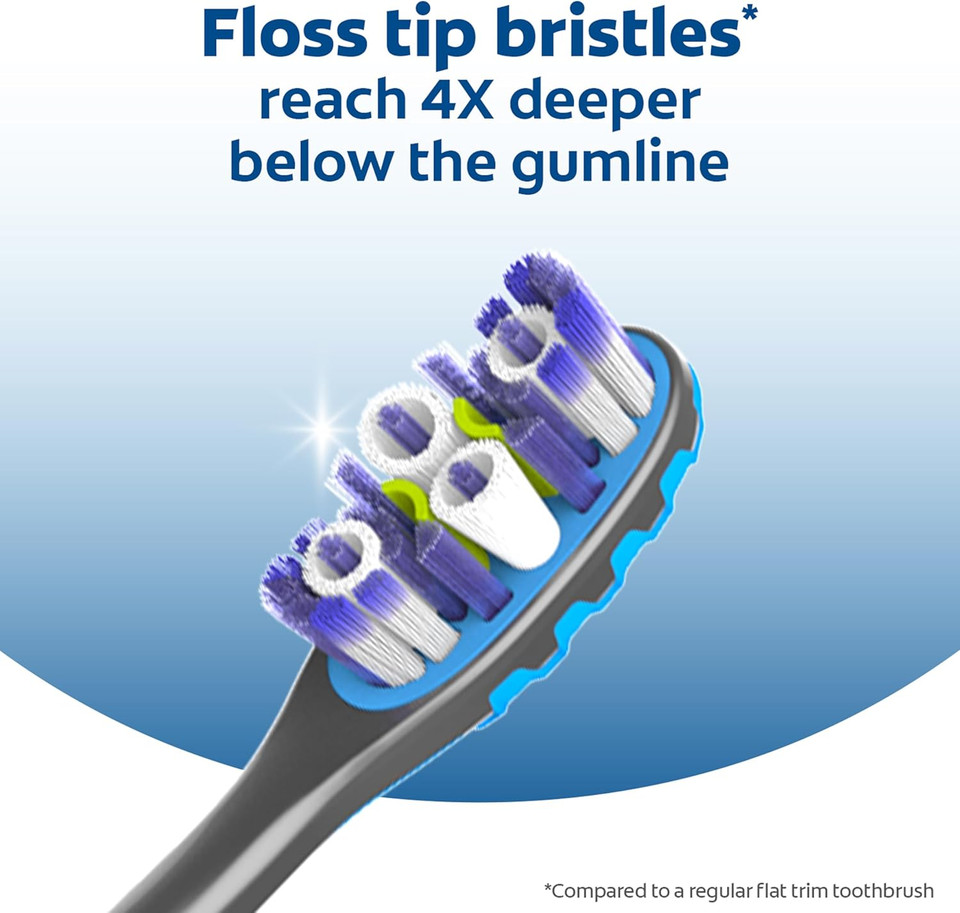 Colgate 360 Advanced Floss-Tip Bristles Toothbrush, Medium Toothbrush, 1 Pack