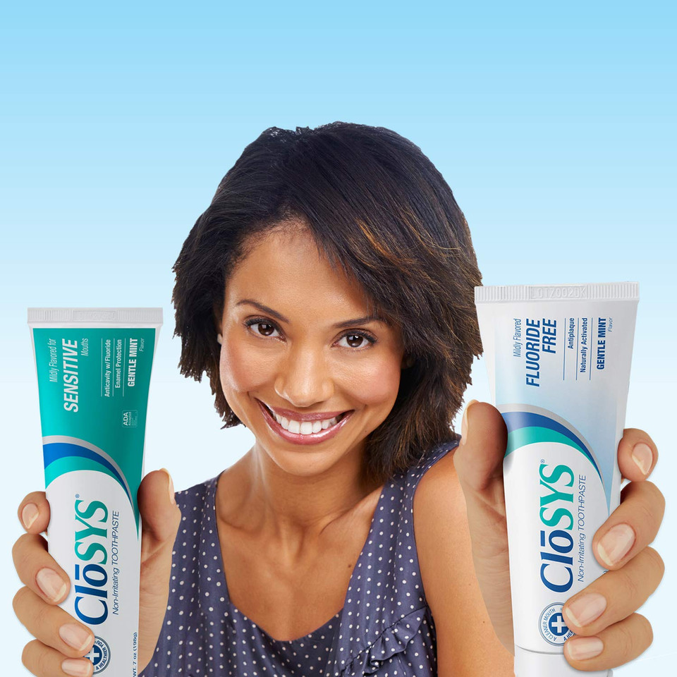 Closys Fluoride Toothpaste, 7 Ounce, Gentle Mint, Whitening, Enamel Protection, Sulfate Free