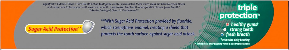 Aquafresh Extreme Clean Pure Breath Fluoride Toothpaste For Cavity Protection, 5.6 Ounce (Pack Of 12)