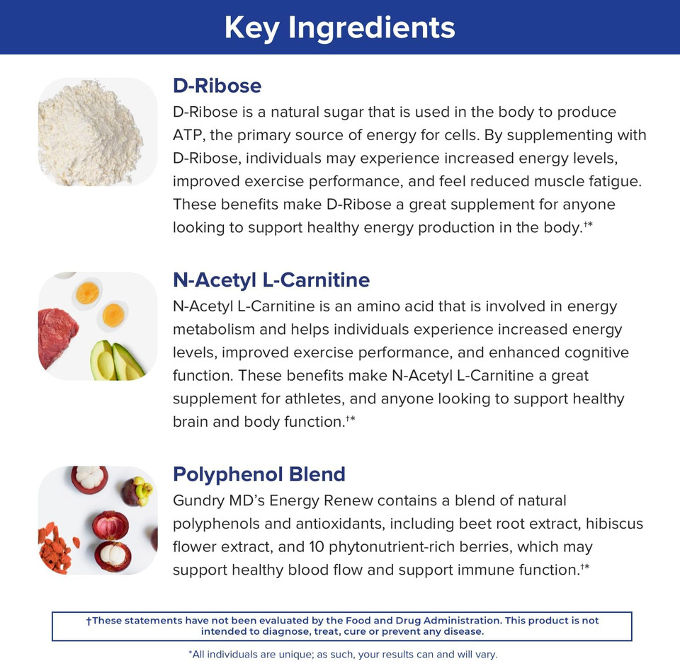 Gundry Mdã¢Â® Energy Renew Muscle Recovery And Cardiovascular Health Support Supplement, 30 Servings