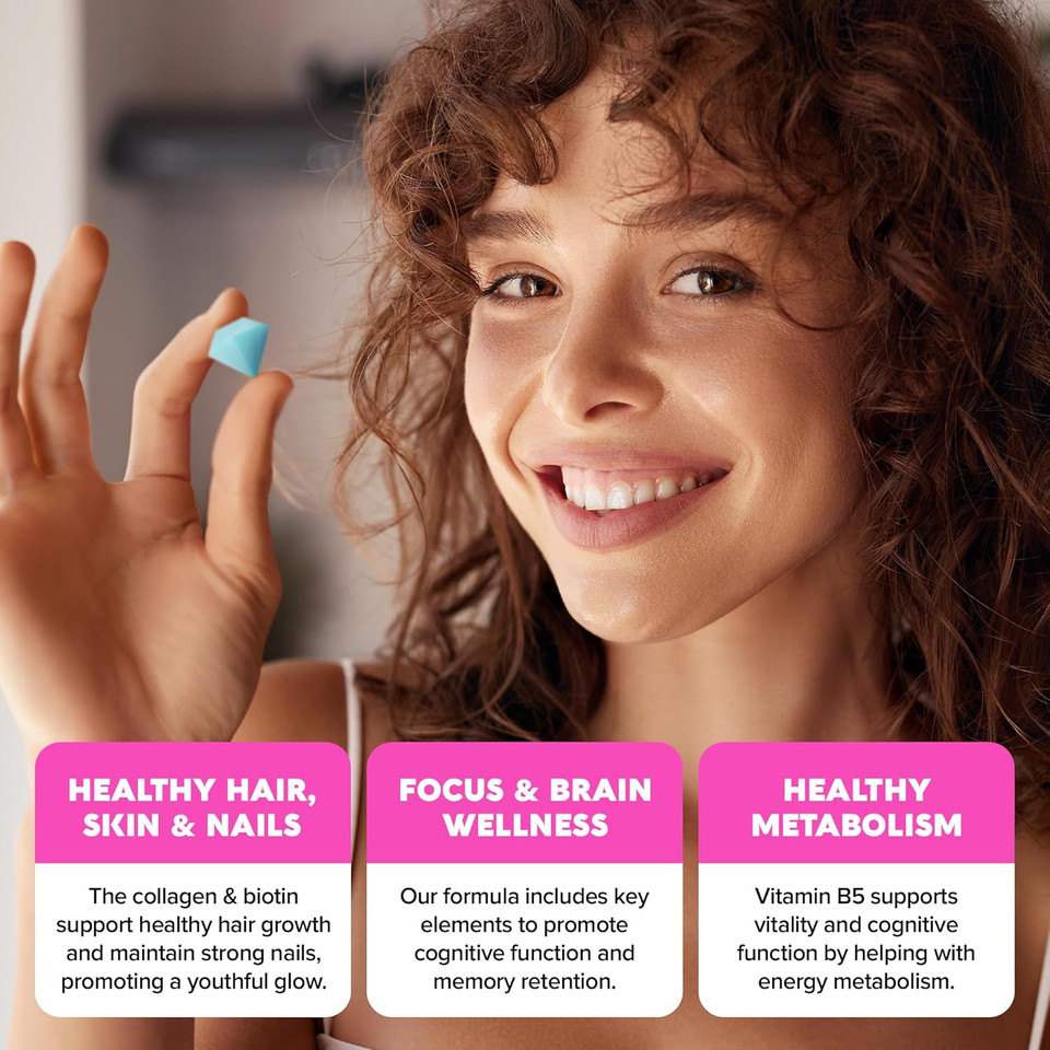 Maree Vitamin B1 Thiamine & B7 Biotin Gummies - A E D C Vitamins Complex With Keratin, Collagen, Hyaluronic & Pantothenic Acid For Skin, Nails & Hair Maree Vitamin B1 Thiamine & B7 Biotin Gummies - A E D C Vitamins Complex With Keratin, Collagen, Hyaluronic & Pantothenic Acid For Skin, Nails & Hair