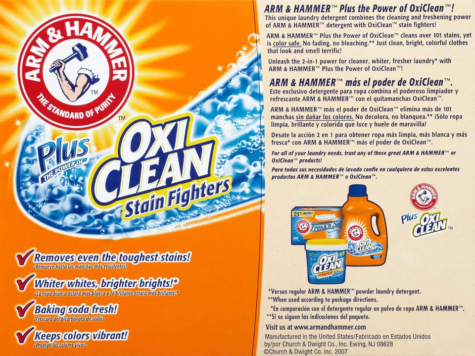 Arm & Hammer Plus Oxiclean Powder Laundry Detergent, Fresh Scent, 45 Loads, 3.48 Pound (Pack Of 1) - Package May Vary