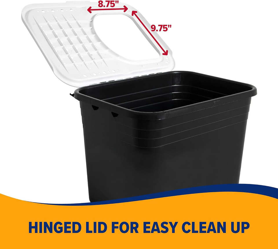Arm & Hammer Premium Top Entry Litter Box With Filter To Clean Paws And Microban, Made In Usa