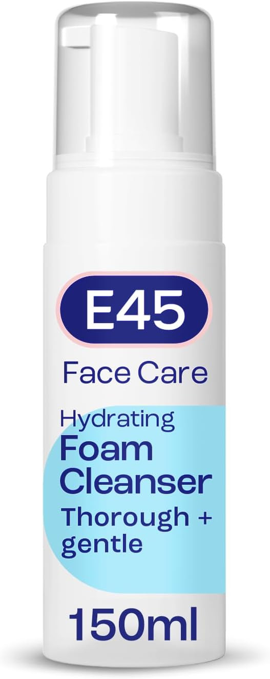 E45 Face Wash Foaming Cleanser  Daily Face Cleanser for Dry and Sensitive Skin  Gentle Facial Cleanser  Removes Excess Oil and Makeup for Clean, Soft Skin - Skin Care Facewash for Women & Mens Skin