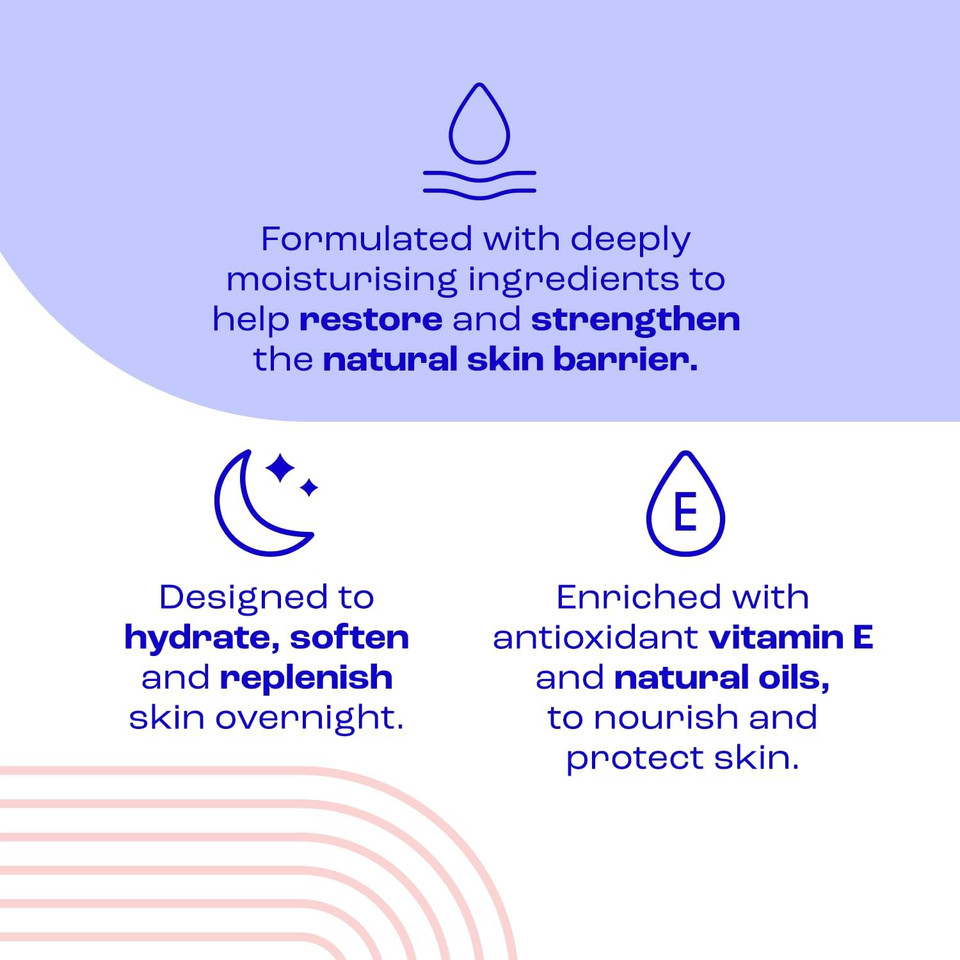 E45 Face Night Cream - Nourishing Night Moisturiser to Restore Skin Barrier  For Sensitive Skin & Eczema Prone Skin - Regenerative & Firming Night Cream - Perfume Free - Dermatologist Approved - 50ml