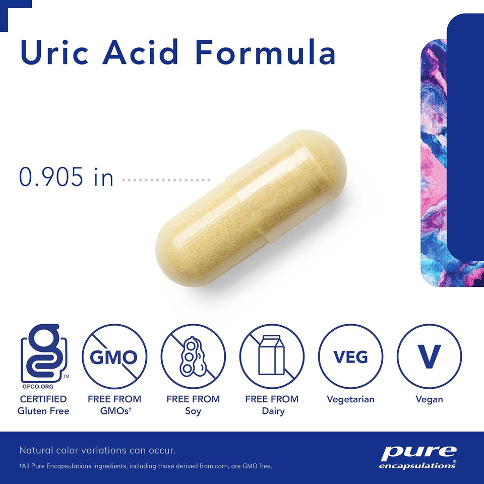 Pure Encapsulations - Uric Acid Formula - Hypoallergenic Supplement With Vitamins And Herbal Extracts To Support Healthy Uric Acid Metabolism - 120 Capsules Pure Encapsulations - Uric Acid Formula - Hypoallergenic Supplement With Vitamins And Herbal Extracts To Support Healthy Uric Acid Metabolism - 120 Capsules