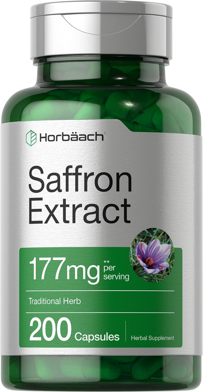 Horbã£Â¤Ach Saffron Extract Capsules 177 Mg 200 Count | Non-Gmo, Gluten Free Supplement