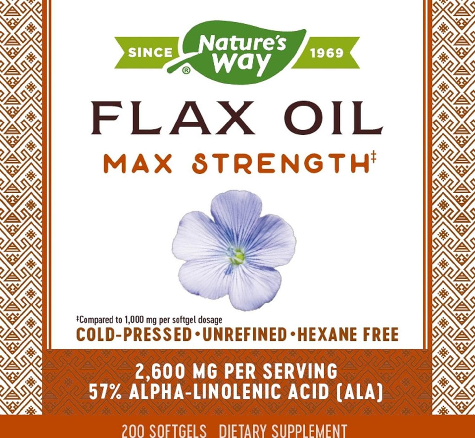 Nature'S Way Flax Oil Max Strengthã¢Â, Supports Heart Health*, 200 Softgels