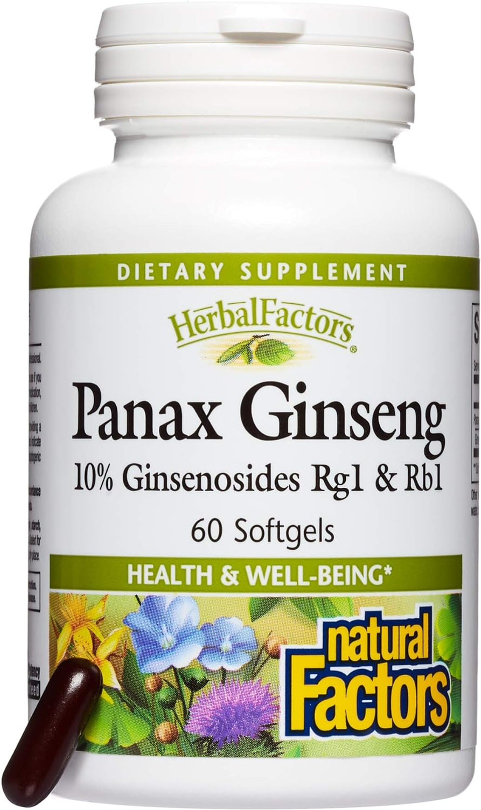 Herbalfactors By Natural Factors, Panax Ginseng, Promotes Resistance To Everyday Stress And A Healthy Well-Being, 60 Softgels (60 Servings)