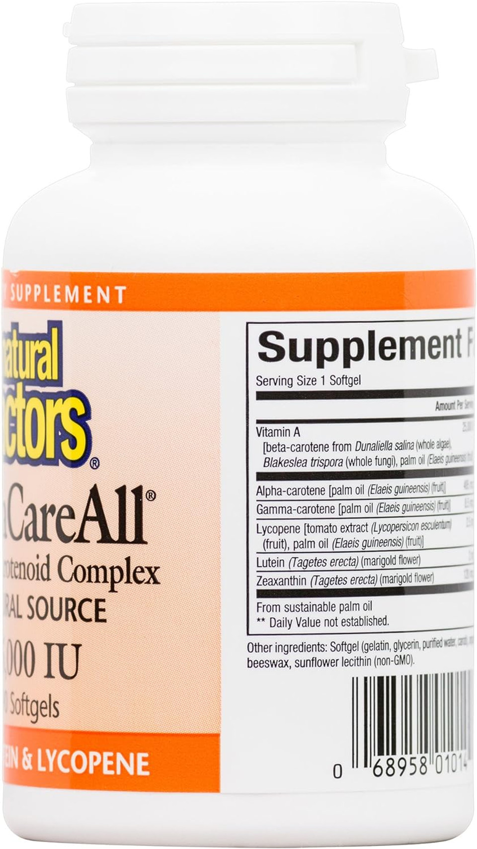 Natural Factors, Betacareall 25,000 Iu, Vitamin A For Healthy Skin, Vision And Immune Function, 90 Softgels