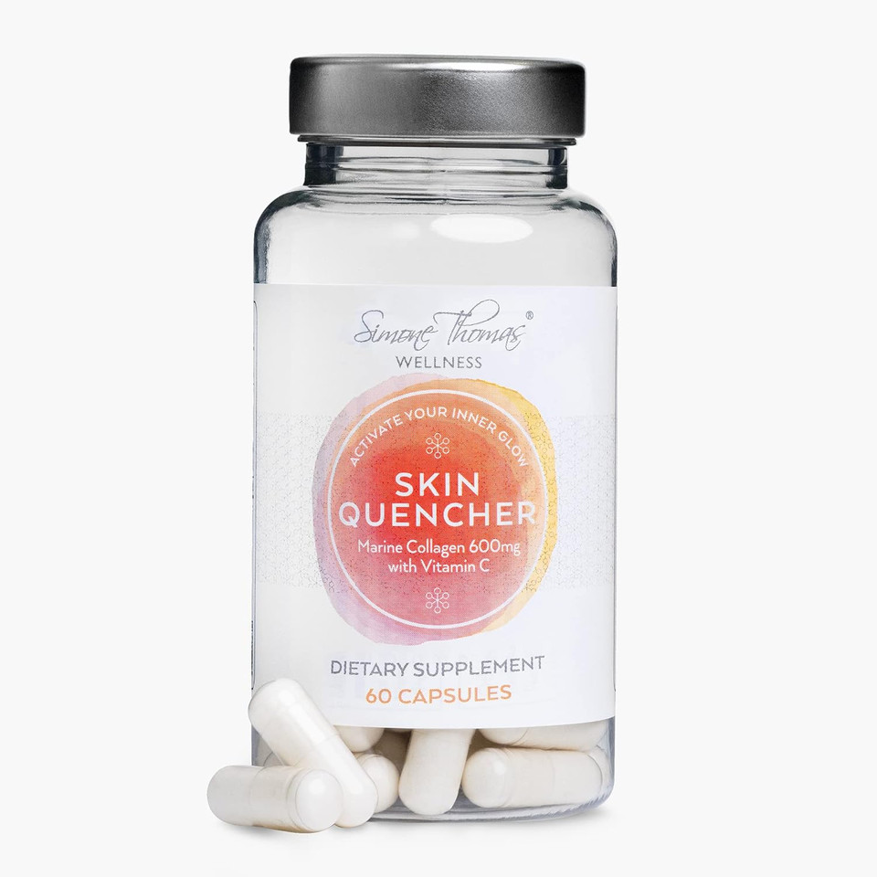 Simone Thomas Wellness Skinquencher Marine Collagen & Vitamin C Supplement | Skincare Supplement | Skin Renewing Supplement | Supplements For Glowing Skin (60 Capsules)