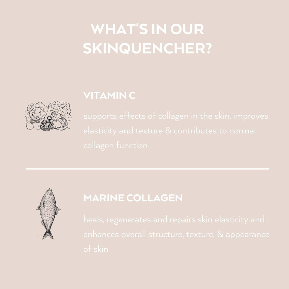 Simone Thomas Wellness Skinquencher Marine Collagen & Vitamin C Supplement | Skincare Supplement | Skin Renewing Supplement | Supplements For Glowing Skin (60 Capsules)