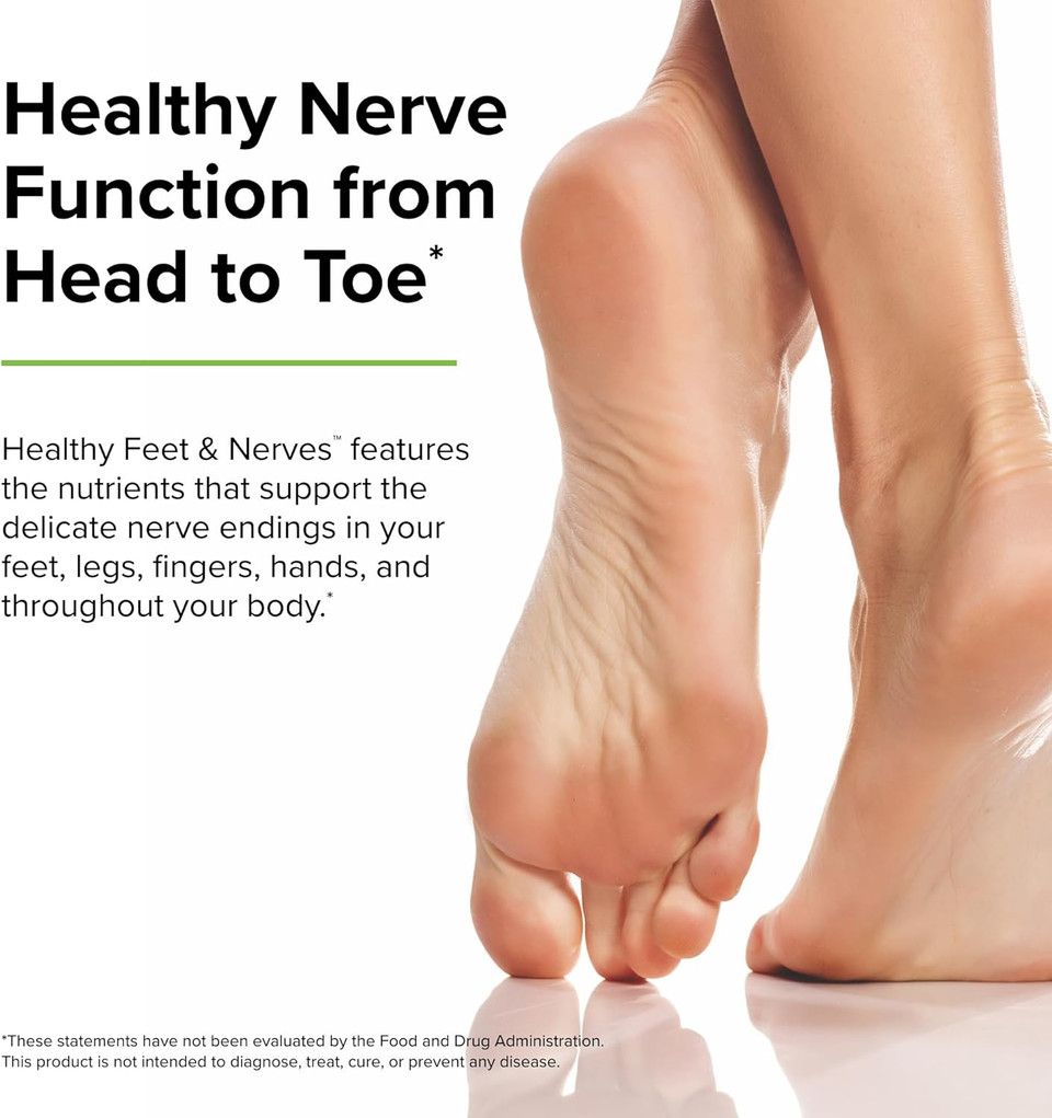 Terry Naturally Healthy Feet & Nerves - 60 Capsules - Supports Healthy Nerve Function - Non-Gmo, Vegan, Gluten Free - 30 Servings