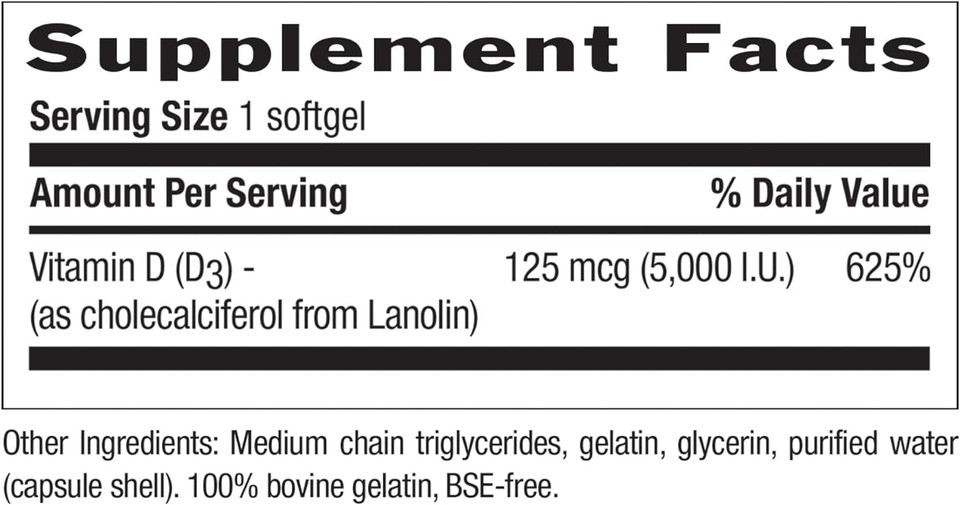 Country Life, Vitamin D3 5000 Iu, Supports Healthy Bones, Teeth And Immune System, Daily Supplement, 200 Ct