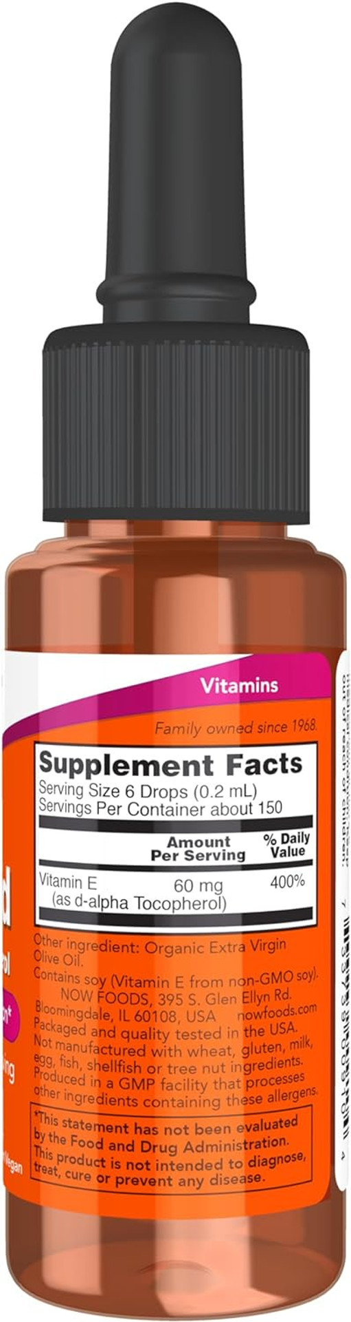 Now Supplements, Natural Vitamin E Liquid (D-Alpha Tocopherol), Antioxidant Protection*, 1-Ounce