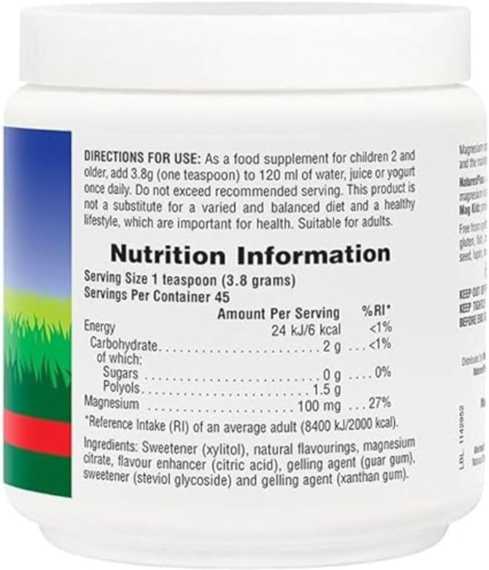 Naturesplus Animal Parade Magkidz, Cherry Flavor - 0.38 Lb - Children'S Magnesium Powder Supplement - Bone & Muscle Health Support - Gluten Free, Sugar Free - 45 Servings