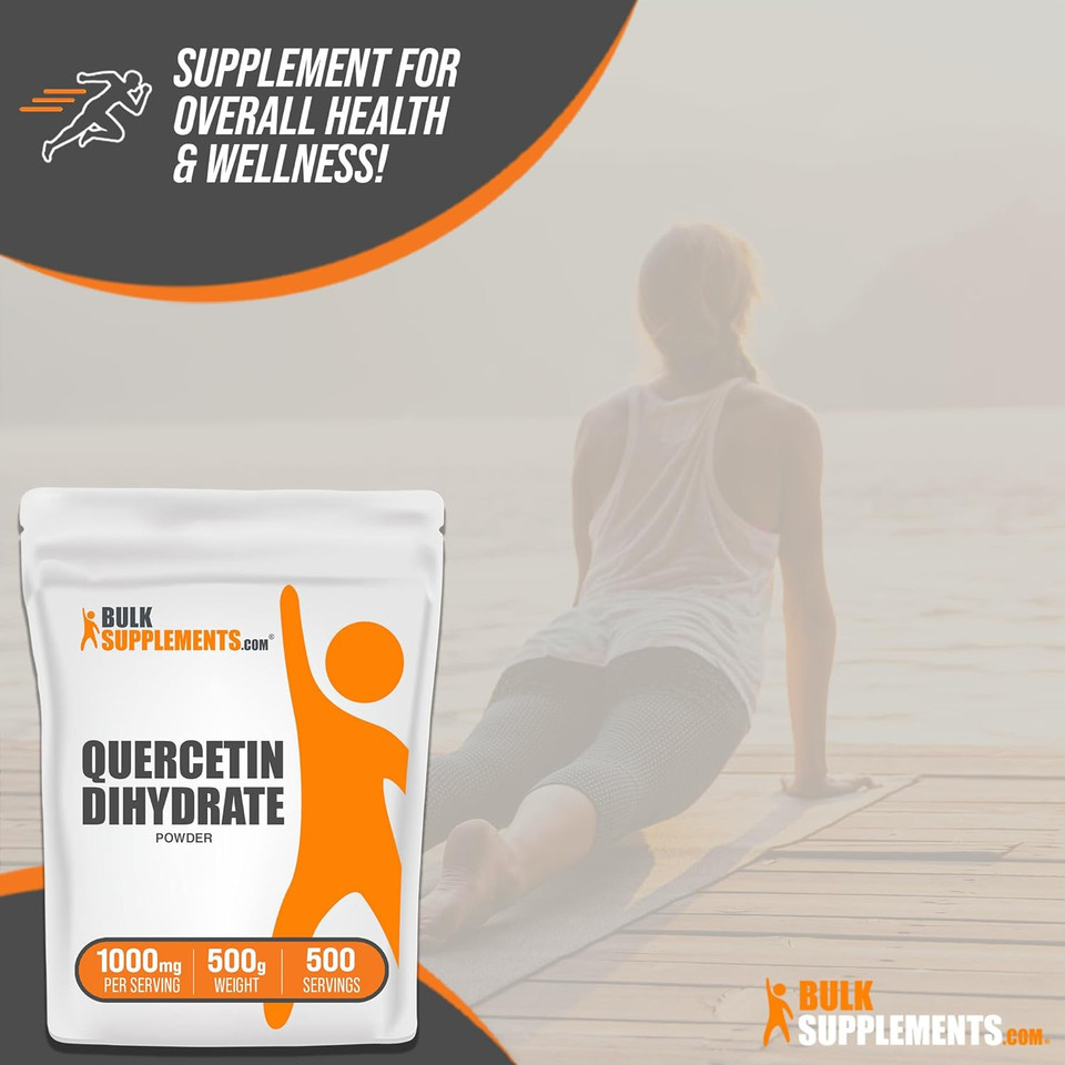 Bulksupplements.Com Quercetin Dihydrate Powder - Quercetin Supplements, Quercetin 1000Mg, Quercetin Powder - Antioxidants Supplement, Gluten Free, 1000Mg Per Serving, 500G (1.1 Lbs)