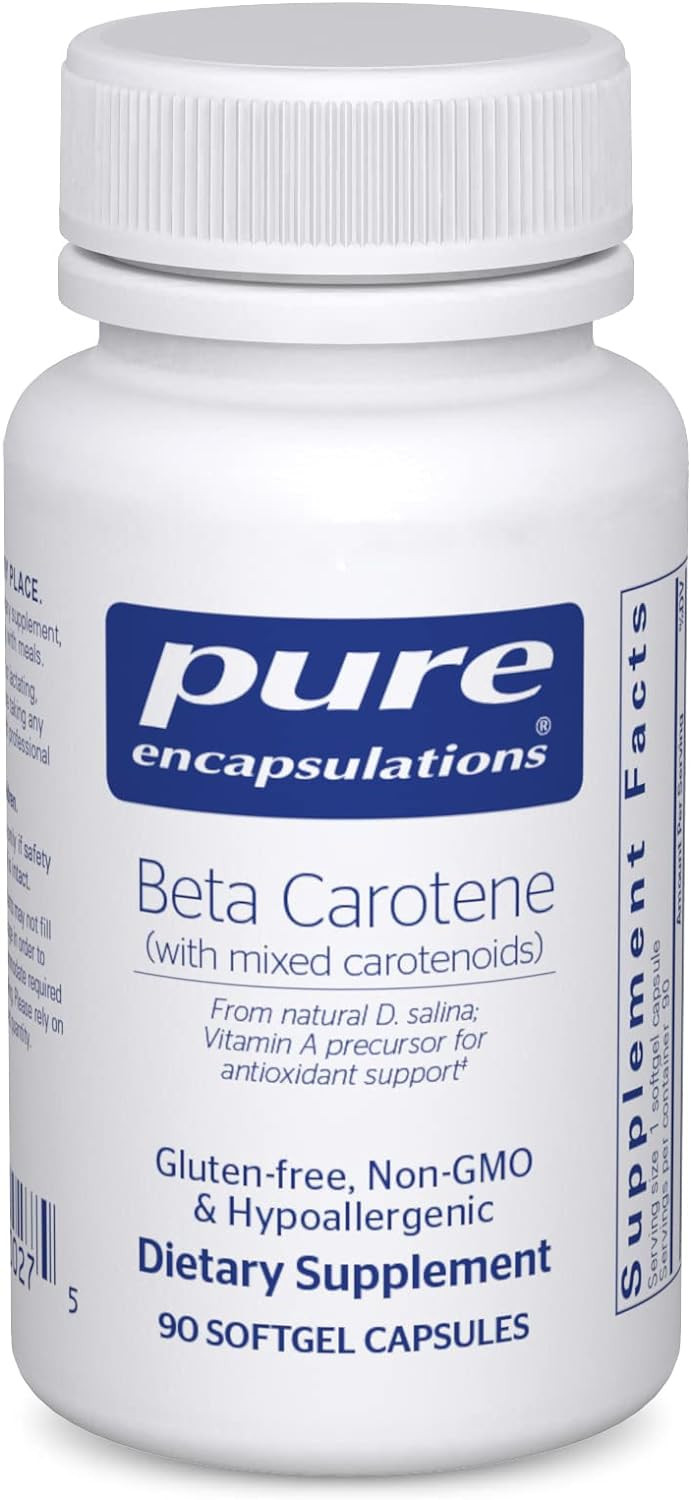 Pure Encapsulations Beta Carotene (With Mixed Carotenoids) | Hypoallergenic Antioxidant And Vitamin A Precursor Supplement | 90 Softgel Capsules