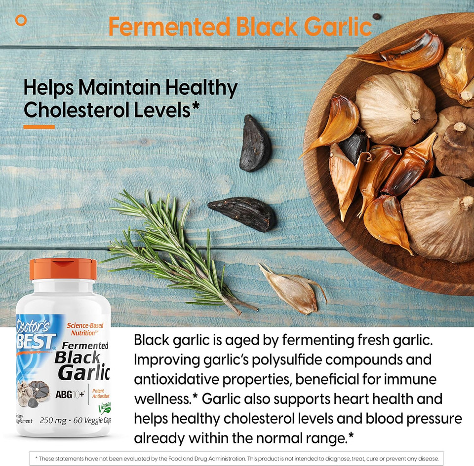 Doctor'S Best Black Garlic Extract Abg10+ ® Boost Immunity Potent Antioxidant, 60 Count