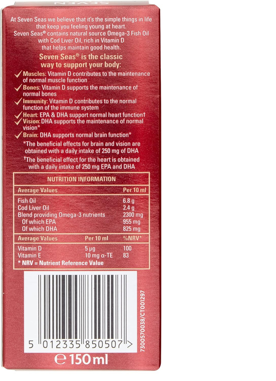 Seven Seas Pure Cod Liver Oil Extra High Strength 150Ml