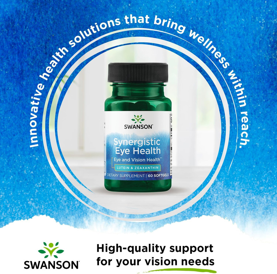 Swanson Synergistic Eye Health - Lutein And Zeaxanthin Supplement - 60 Softgels - Lutemax Lutein 20 Mg And Omnixan Zeaxanthin 2 Mg For Vision Support