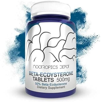 Nootropics Depot Beta Ecdysterone/20-Hydroxyecdysone 50% Tablets | 500Mg | Cyanotis Arachnoidea Extract | Phytoecdysteroid | 30 Count