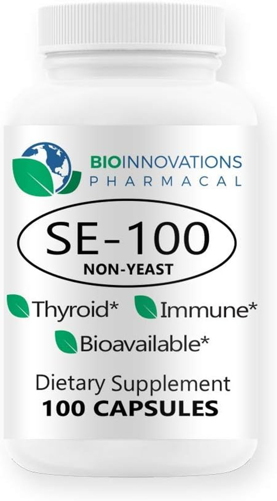 Bioinnovations Pharmacal Se-100 100 Mcg (100 Count) - Pure Selenium Yeast-Free Supports Immune, Cardiovascular, And Thyroid Health
