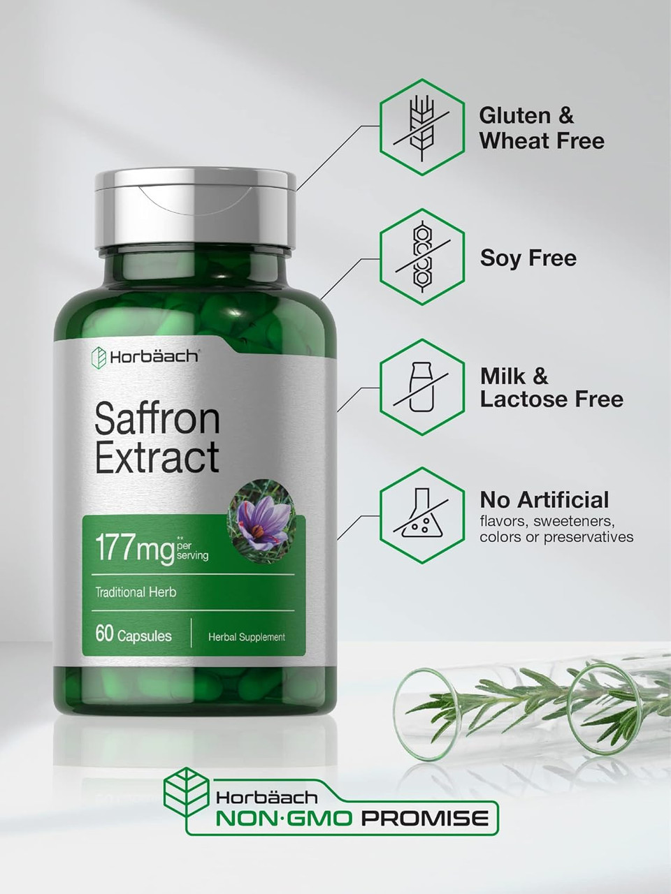 Horbã£Â¤Ach Saffron Extract Capsules 177 Mg 60 Count | Non-Gmo, Gluten Free Supplement