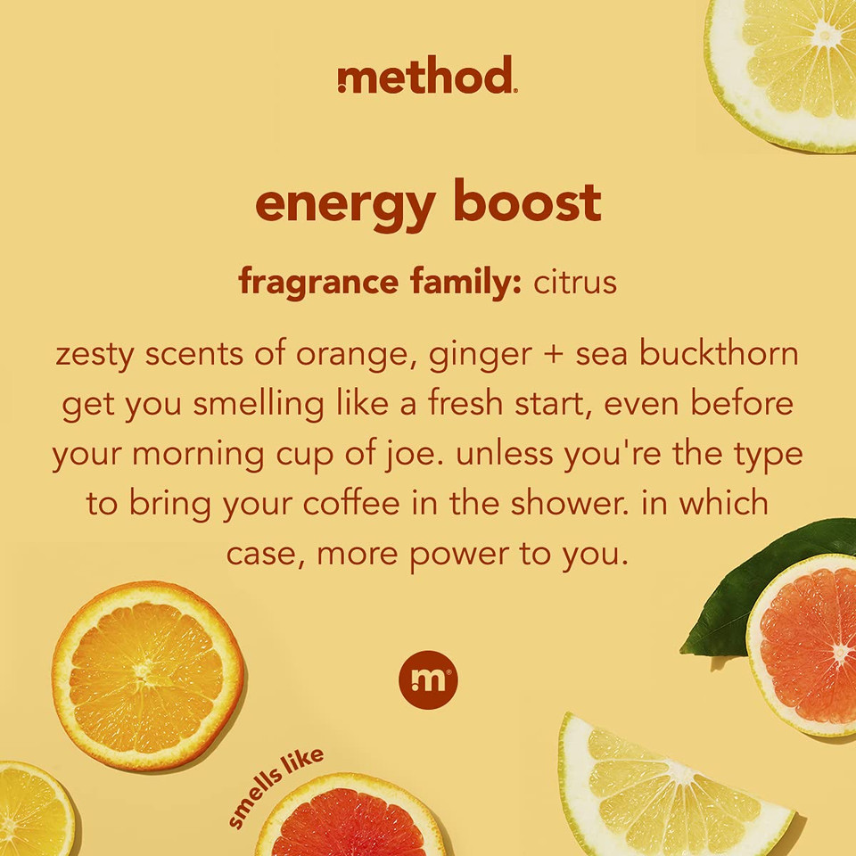 Method Body Wash, Energy Boost, 18 Oz, 1 Pack, Packaging May Vary