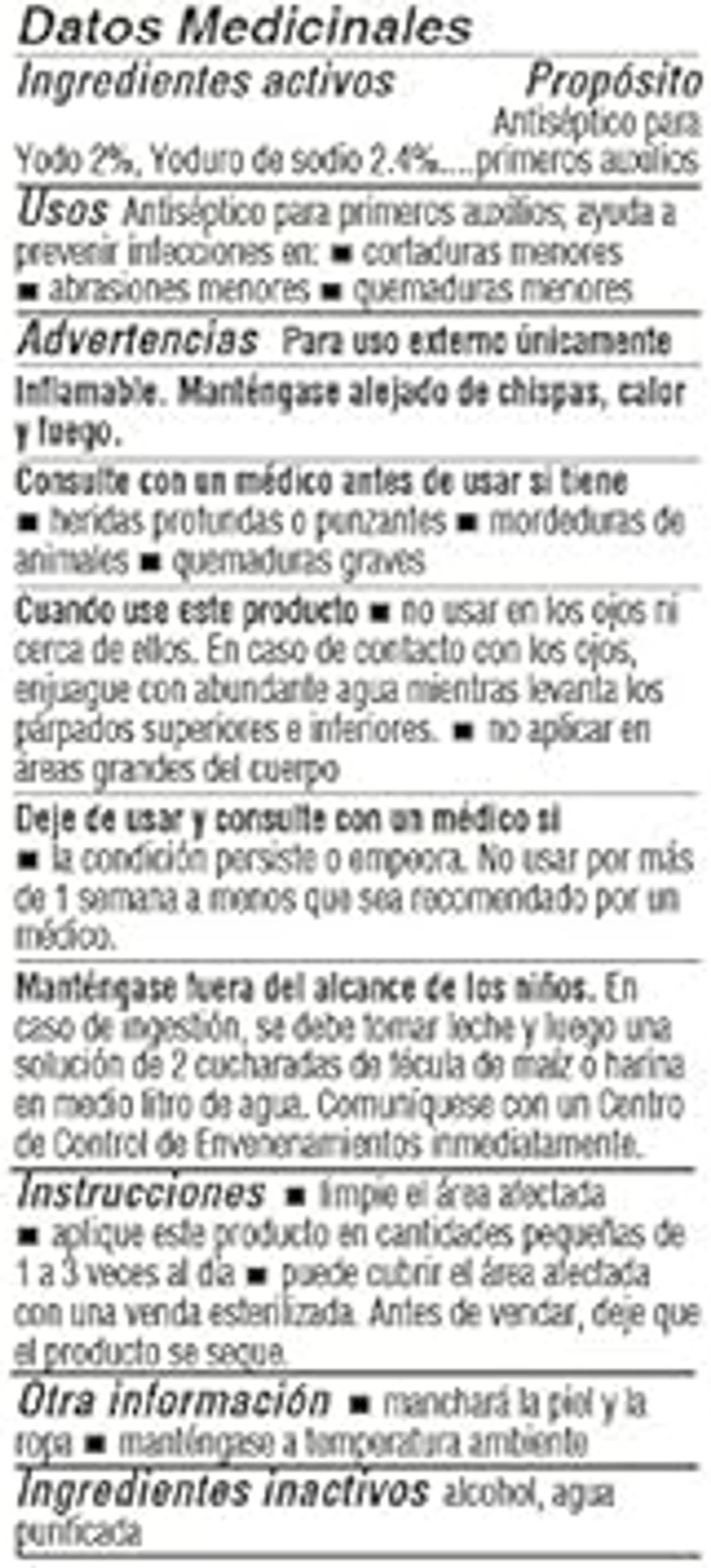 De La Cruz 2% Iodine First Aid Antiseptic, Made In Usa 1 Fl Oz (1 Bottle)