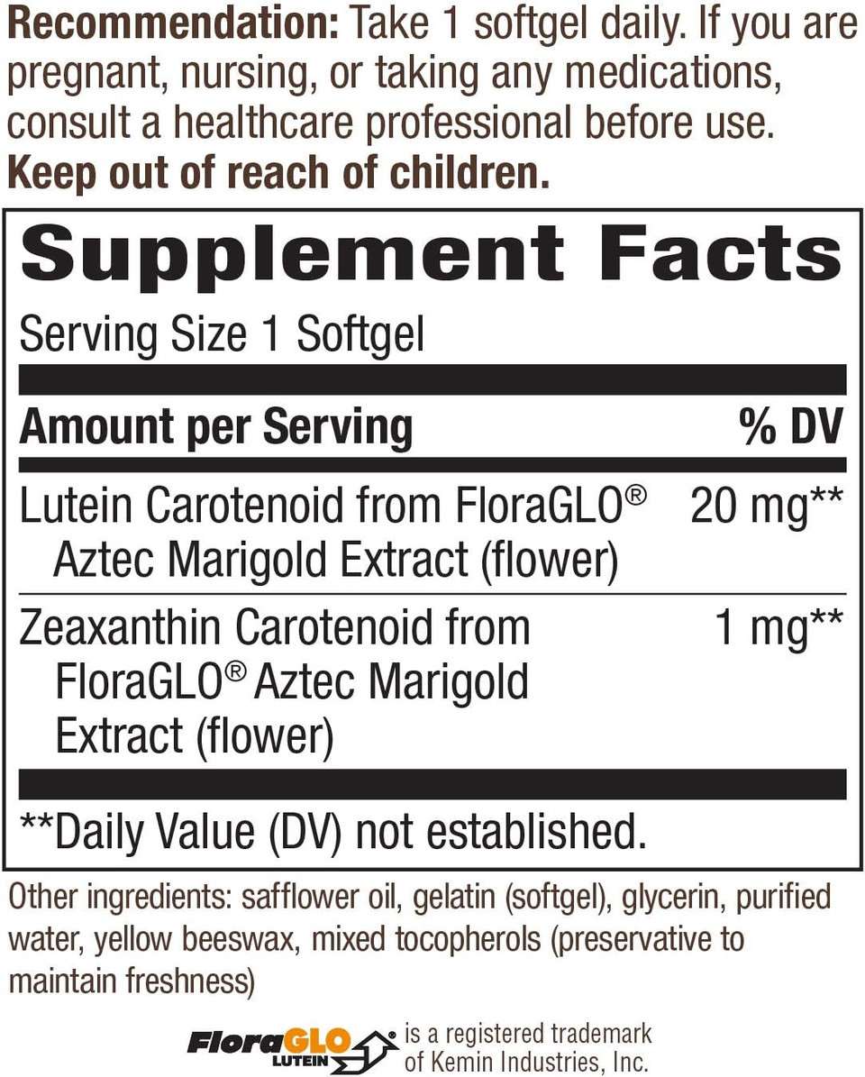 Nature'S Way Lutein, Supports Eye Health*, 60 Soft Gels