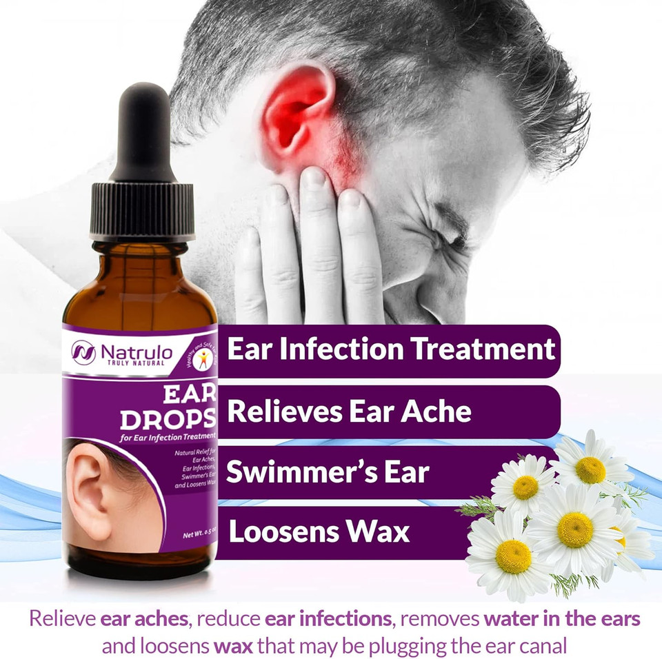 Natural Ear Drops For Ear Infection  Homeopathic Eardrops For Adults, Kids, Baby, & Pets  Relieves Ear Aches, Swimmer'S Ear, & Loosens Wax  Kids Safe Ear Health Made In Usa