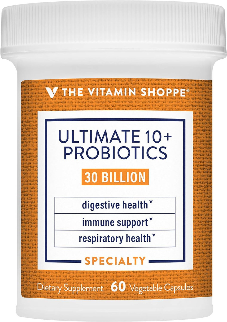 The Vitamin Shoppe Ultimate 10+ Probiotics, 30 Billion Cfus For Digestive Health, Immune Support And Respiratory Health (60 Vegetable Capsules)