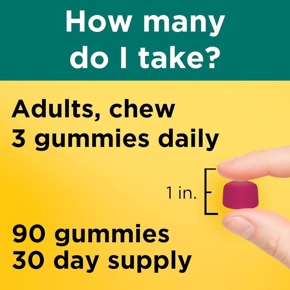 Nature Made Fiber Gummies 5 G Per Serving, Fiber Supplement For Digestive Health Support, 90 Gummies, 30 Day Supply