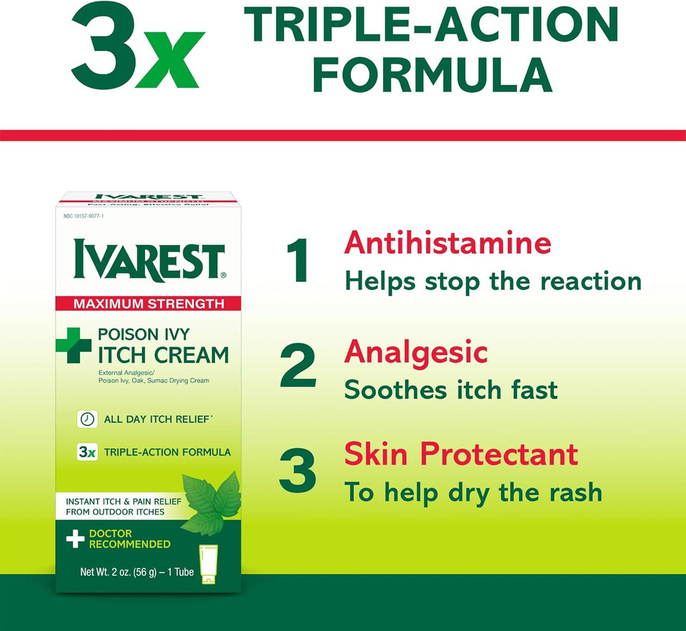 Ivarest Anti-Itch Cream, Poison Ivy Treatment, Poison Ivy Relief Product, Poison Oak Relief, Poison Sumac Relief, Maximum Strength, Medicated, 2 Ounce Ivarest Anti-Itch Cream, Poison Ivy Treatment, Poison Ivy Relief Product, Poison Oak Relief, Poison Sumac Relief, Maximum Strength, Medicated, 2 Ounce