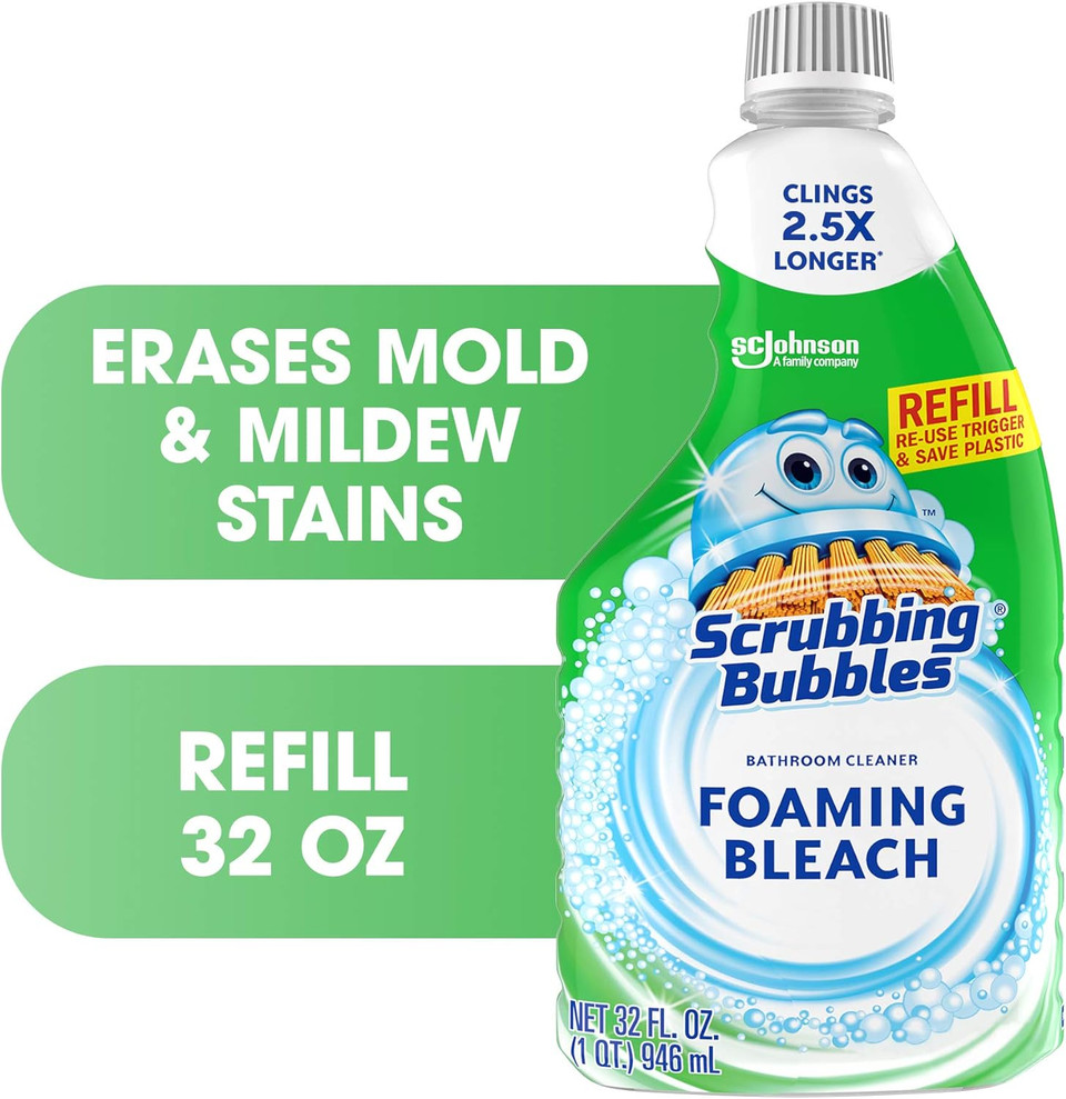 Scrubbing Bubbles Foaming Bleach Bathroom Cleaner, Refill Bottle, 32 Oz
