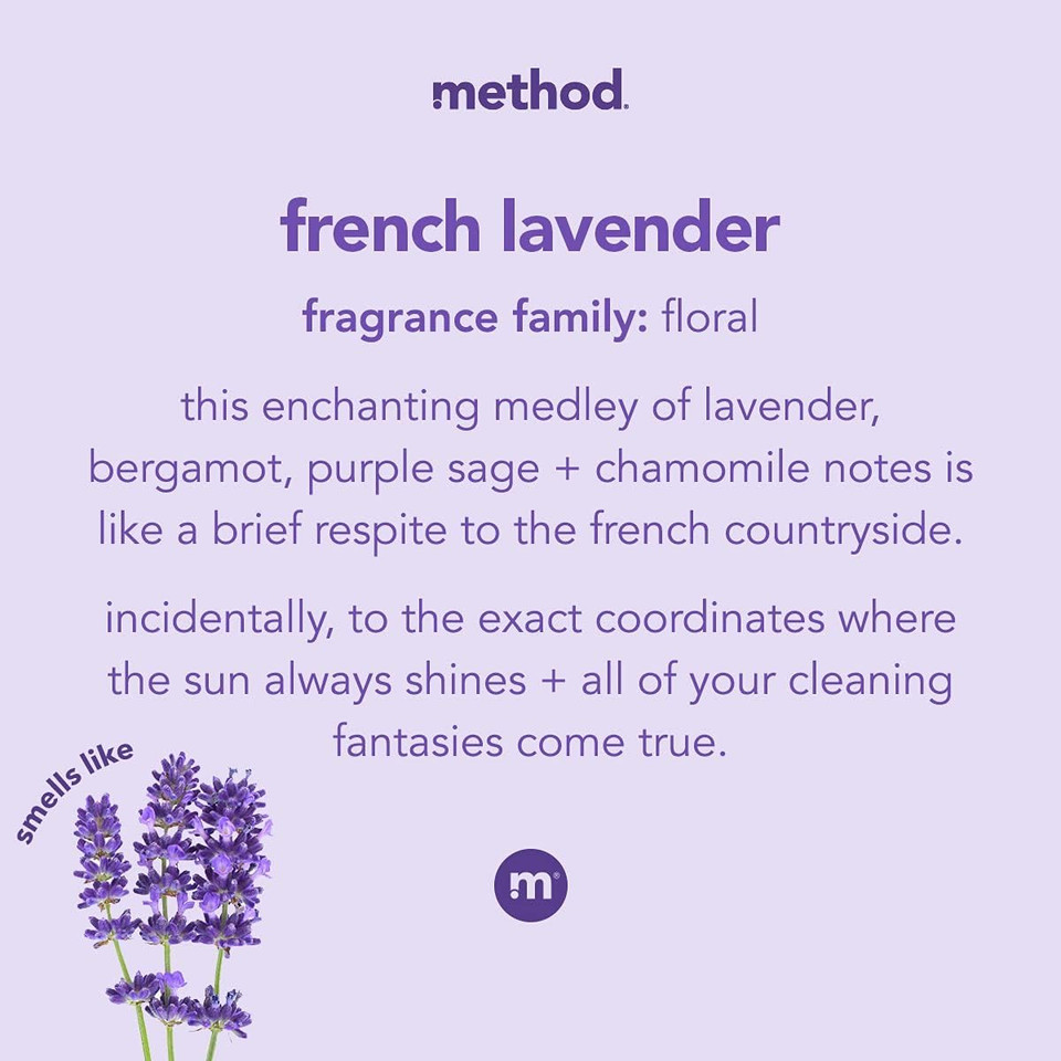 Method All-Purpose Cleaner Spray, French Lavender, Plant-Based And Biodegradable Formula Perfect For Most Counters, Tiles And More, 28 Fl Oz, (Pack Of 8)