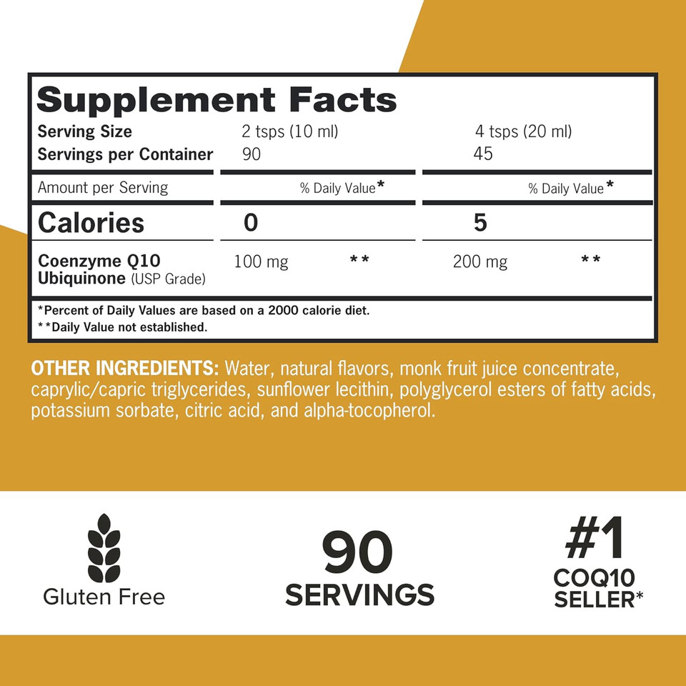Qunol Coq10 Liquid Supplement 100Mg, Superior Absorption, Natural Form Of Coenzyme Q10, Antioxidant For Heart Health, Orange Pineapple Flavored, 90 Servings, 30.4 Oz Bottle