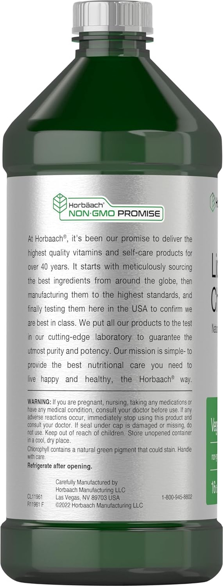 Horbã£Â¤Ach Chlorophyll Liquid Drops 100Mg | 32 Oz (2 X 16 Oz Bottles) | Natural Peppermint Flavor | Vegetarian, Non-Gmo, And Gluten Free Formula