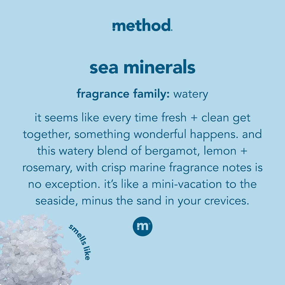 Method Foaming Hand Wash Concentrates Starter Kit, Sea Minerals, 1 Reusable 10 Fl Oz Bottle And 2 Recyclable 1 Fl Oz Refills