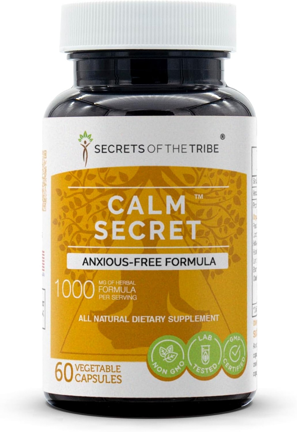 Secrets Of The Tribe - Calm Secret, Anxious-Free Formula, Herbal Supplement Blend (60 Capsules)