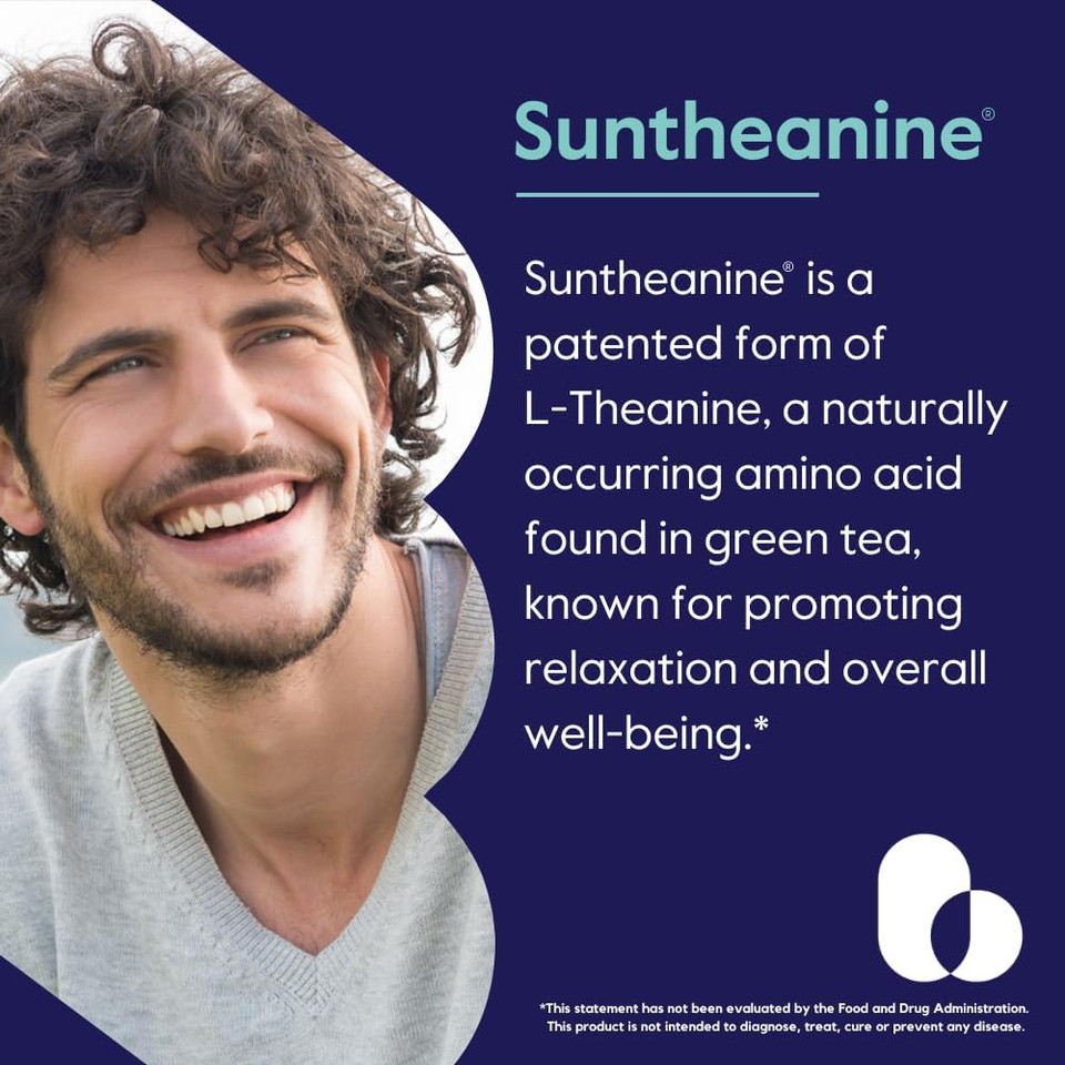 Bestvite L-Theanine 200Mg With Patented And Clinically Studied Suntheanine (60 Vegetarian Capsules) - No Stearates - Vegan - Non Gmo - Gluten Free