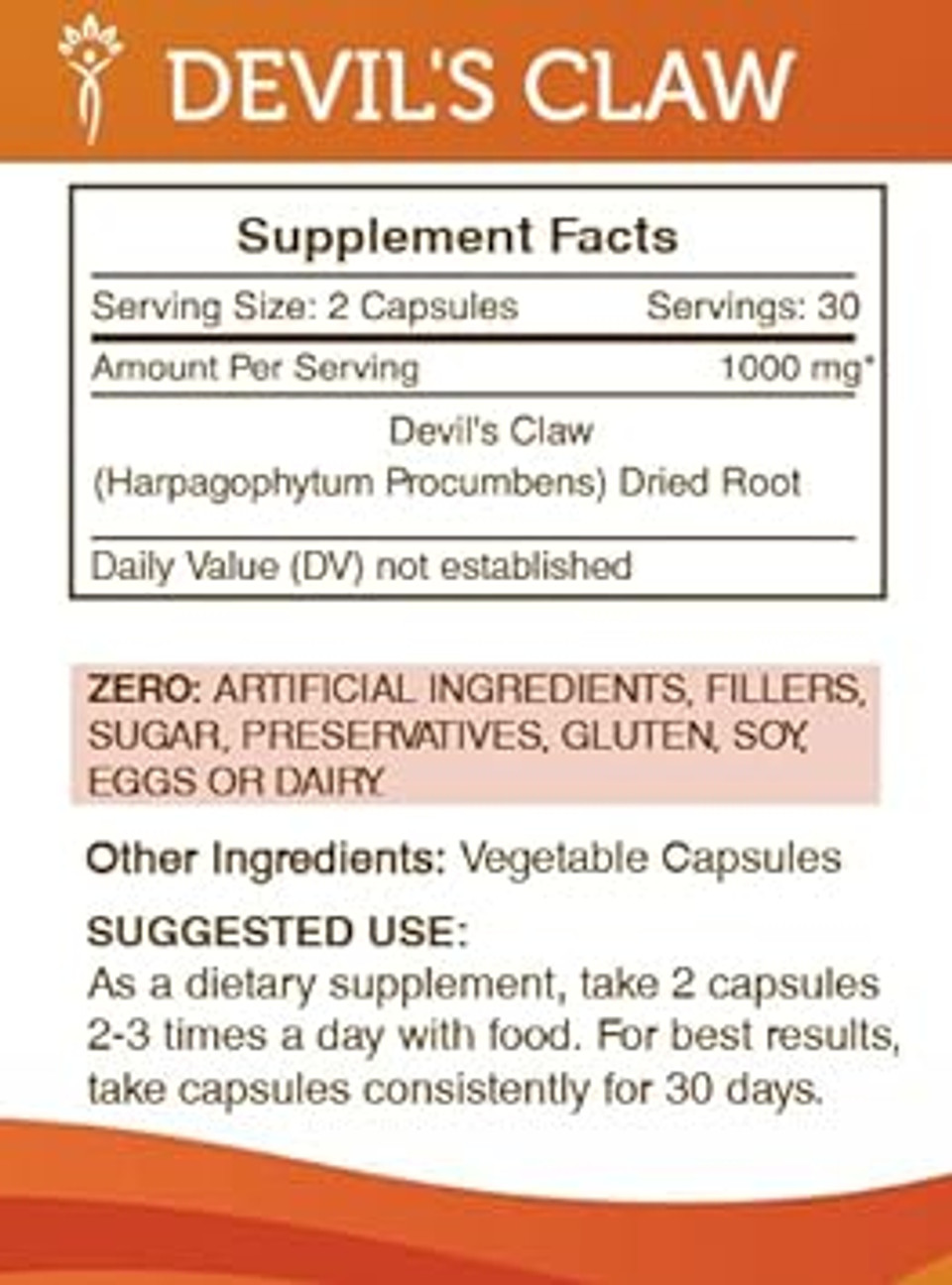 Secrets Of The Tribe Devil'S Claw 60 Capsules, 1000 Mg, Devil'S Claw (Harpagophytum Procumbens) Dried Root (60 Capsules)