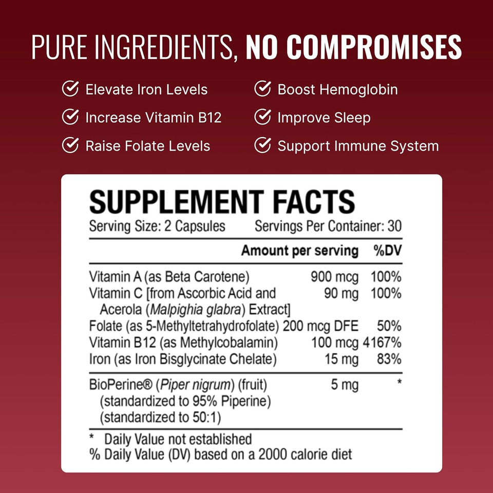 Approved Science Anemiaprin - Absorbable Iron, Vitamin C - Gentle On Stomach - 60 Capsules - 1 Month Supply - Non-Gmo, Vegan Approved Science Anemiaprin - Absorbable Iron, Vitamin C - Gentle On Stomach - 60 Capsules - 1 Month Supply - Non-Gmo, Vegan