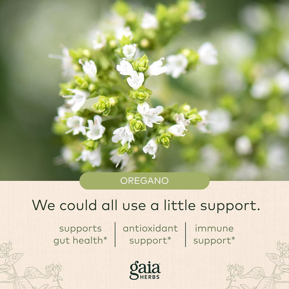 Gaia Herbs Oil Of Oregano - Immune And Antioxidant Support Supplement To Help Sustain Overall Well-Being - With Oregano Oil, Carvacrol, And Thymol - 60 Vegan Liquid Phyto-Capsules (30-Day Supply)